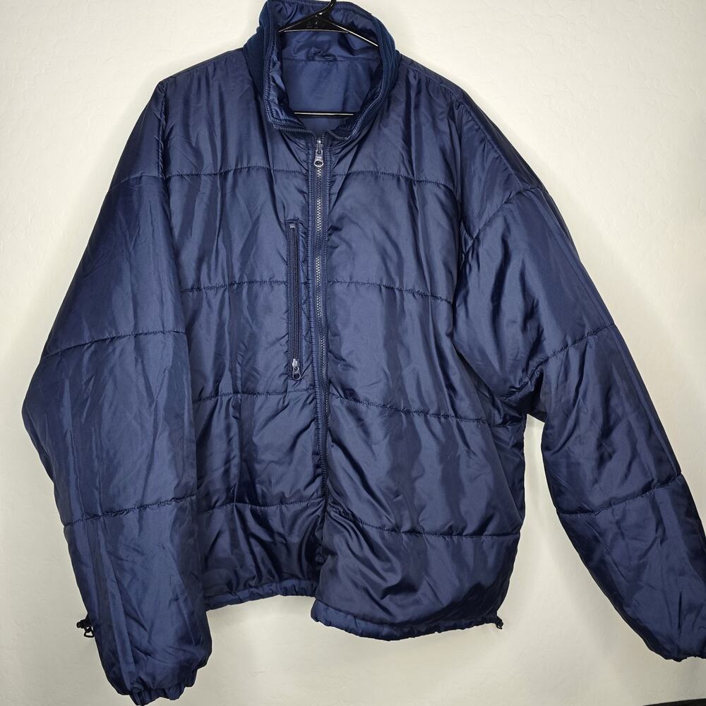 Columbia Reversible Puffer Coat Navy Blue Full Zip Insulated Winter Jacket XXL